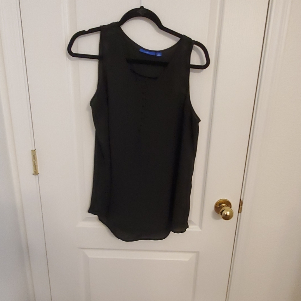 Black tank with buttons blouse